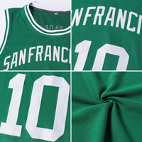 Custom Basketball Jersey - Kelly Green White Authentic Throwback