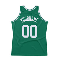 Custom Basketball Jersey - Kelly Green White Authentic Throwback