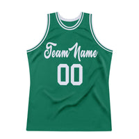 Custom Basketball Jersey - Kelly Green White Authentic Throwback