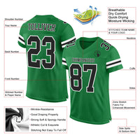 Custom Football Jersey - Grass Green Black-White Mesh Authentic