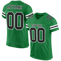 Custom Football Jersey - Grass Green Black-White Mesh Authentic