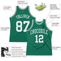 Custom Basketball Jersey - Kelly Green White Authentic Throwback