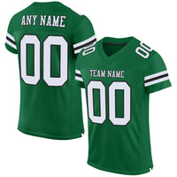 Custom Football Jersey - Kelly Green White-Black Mesh Authentic