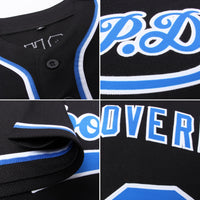 Custom Baseball Jersey - Black Royal-White Authentic
