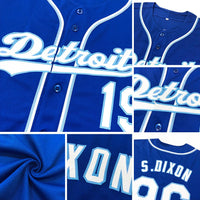 Custom Baseball Jersey - Royal White-Light Blue