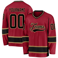 Custom Hockey Jersey - Maroon Black-Old Gold