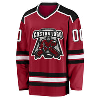 Custom Hockey Jersey - Maroon White-Black