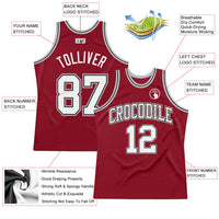 Custom Basketball Jersey - Maroon White Black-Gray Authentic Throwback