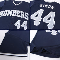 Custom Baseball Jersey - Navy Gray-White Authentic