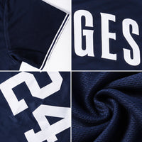 Custom Baseball Jersey - Navy White-Light Blue Authentic