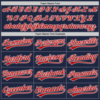 Custom Baseball Jersey - Navy Red-White Authentic