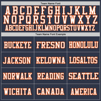 Custom Football Jersey - Navy Orange-White Mesh Authentic Throwback