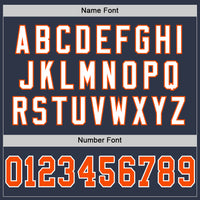 Custom Football Jersey - Navy Orange-White Mesh Authentic Throwback