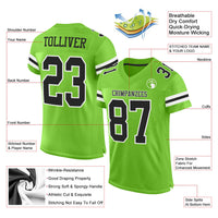 Custom Football Jersey - Neon Green Black-White Mesh Authentic