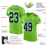 Custom Football Jersey - Neon Green Navy-White Mesh Authentic