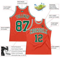 Custom Basketball Jersey - Orange Kelly Green-White Authentic Throwback