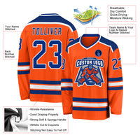 Custom Hockey Jersey - Orange Royal-White