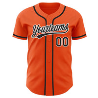 Custom Baseball Jersey - Orange Black-White Authentic