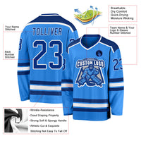 Custom Hockey Jersey - Powder Blue Royal-White