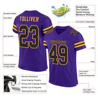 Custom Football Jersey - Purple Black-Gold Mesh Authentic
