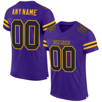Custom Football Jersey - Purple Black-Gold Mesh Authentic