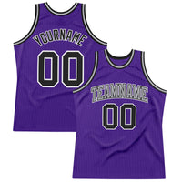 Custom Basketball Jersey - Purple Black-White Authentic Throwback