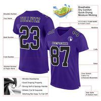 Custom Football Jersey - Purple Black-White Mesh Authentic