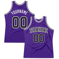 Custom Basketball Jersey - Purple Black-White Authentic Throwback
