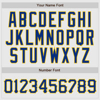 Custom Baseball Jersey - White Royal Pinstripe Royal-Gold Authentic Raglan Sleeves