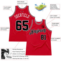 Custom Basketball Jersey - Red Black-Red Authentic Throwback