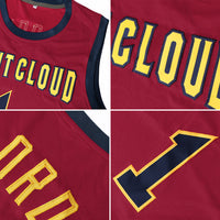Custom Basketball Jersey - Red Black-Red Authentic Throwback