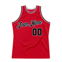 Custom Basketball Jersey - Red Black-Red Authentic Throwback