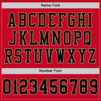 Custom Football Jersey - Red Black-Old Gold Mesh Authentic Throwback