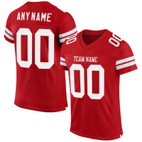 Custom Football Jersey - Red White Mesh Authentic
