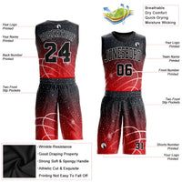 Custom Basketball Jersey - Red Black-White Round Neck Sublimation Uniform