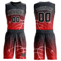 Custom Basketball Jersey - Red Black-White Round Neck Sublimation Uniform