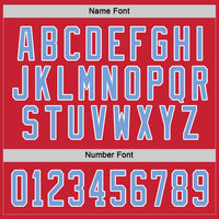 Custom Hockey Jersey - Red Light Blue-White