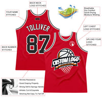 Custom Basketball Jersey - Red Black-White Authentic Throwback