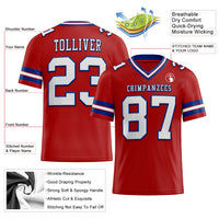 Custom Football Jersey - Red White-Royal Authentic