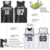 Custom Basketball Jersey - Reversible Black White Double Side Sublimation Set