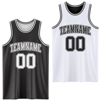 Custom Basketball Jersey - Reversible Black White Double Side Sublimation Set