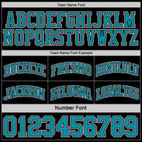 Custom Basketball Jersey - Reversible Black Teal-White Double Side Sublimation Set
