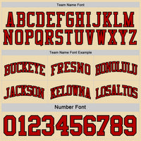 Custom Basketball Jersey - Red Black-Cream Reversible Double Side Sublimation Set