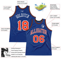 Custom Basketball Jersey - Royal Orange-White Authentic Throwback