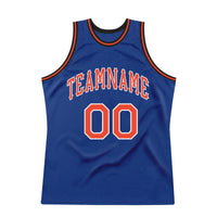 Custom Basketball Jersey - Royal Orange-White Authentic Throwback