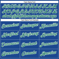 Custom Baseball Jersey - Royal Kelly Green-White Authentic