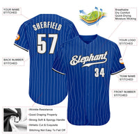 Custom Baseball Jersey - Royal White Pinstripe White-Black Authentic