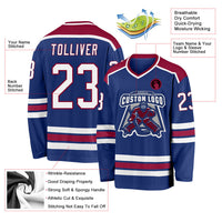 Custom Hockey Jersey - Royal White-Maroon