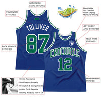 Custom Basketball Jersey - Royal Kelly Green-White Authentic Throwback