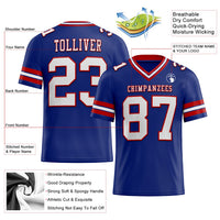 Custom Football Jersey - Royal White-Red Authentic